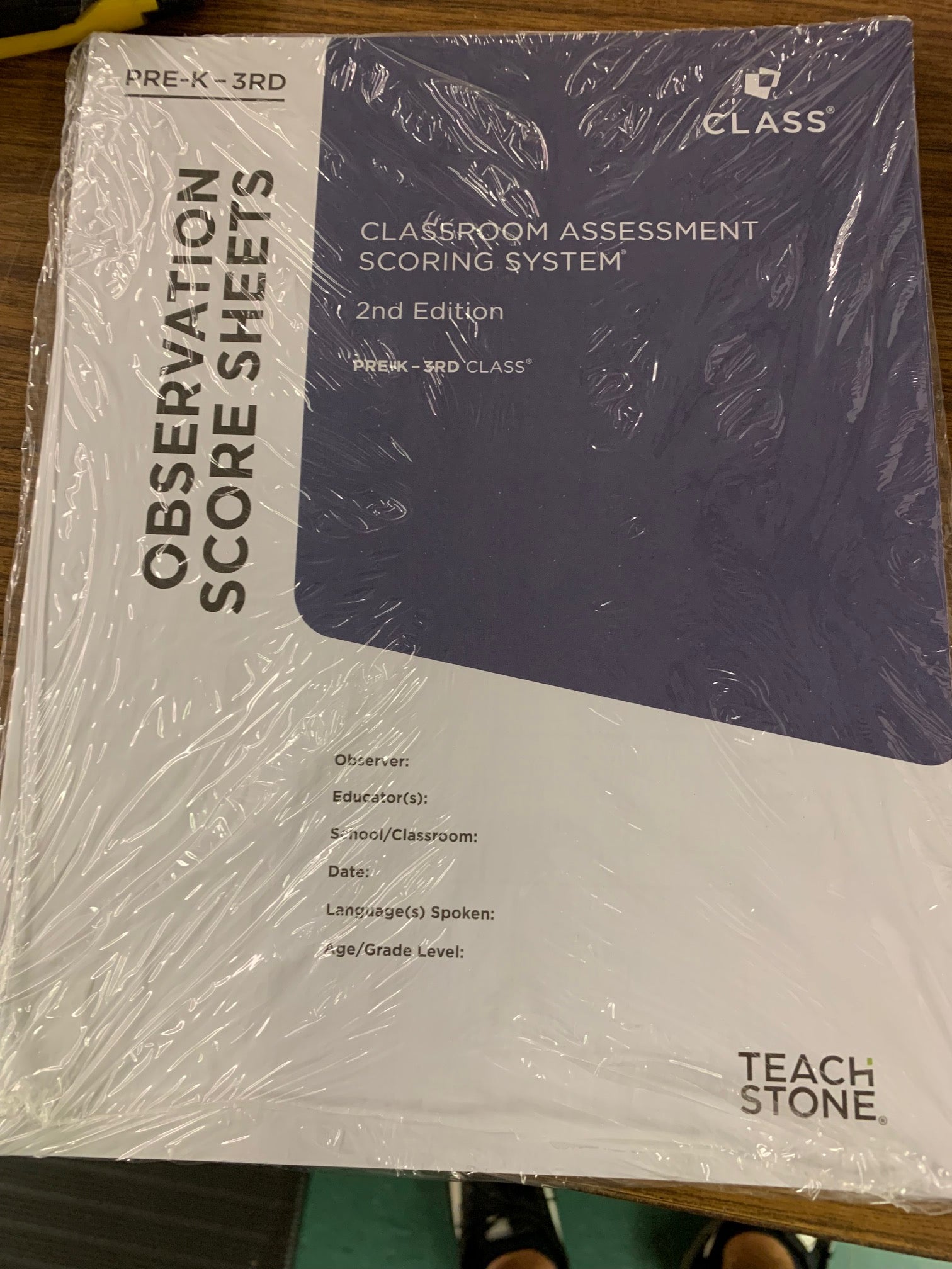 Classroom Assessment Scoring System-2nd edition - Forms, Prek-3 (Singl ...